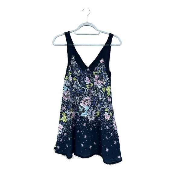 Free People Women's Longwood Printed Floral Slip Dress extra Small boho festive - Picture 3 of 6